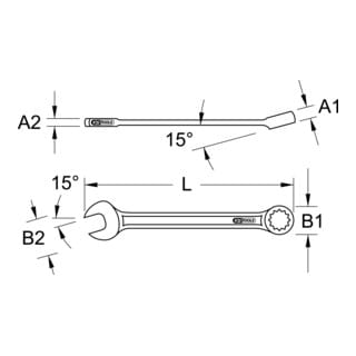 KS Tools CLASSIC Ringmaulschlüssel, abgewinkelt, 3/8