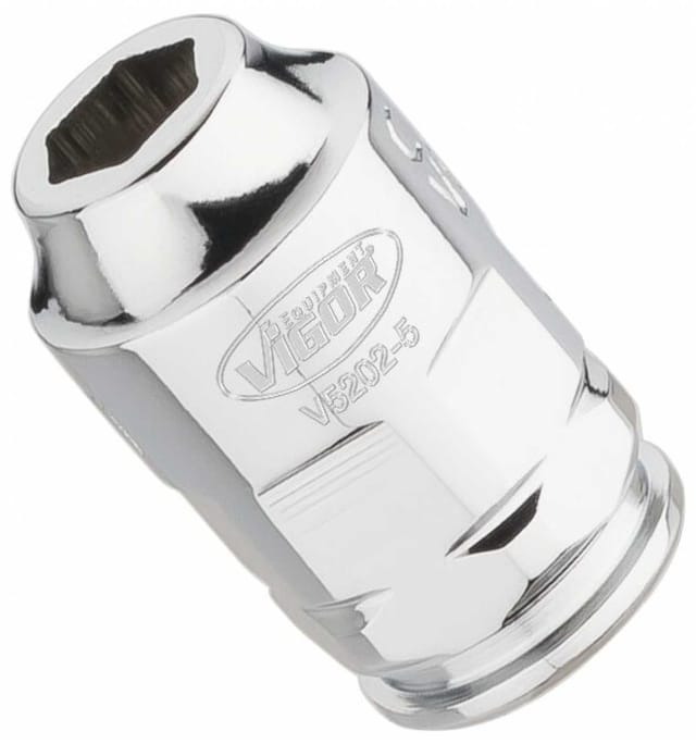 VIGOR Steckschlüssel-Einsatz superflach V5202-5 Vierkant hohl 6,3 mm (1/4 Zoll) Außen-Sechskant Profil 5