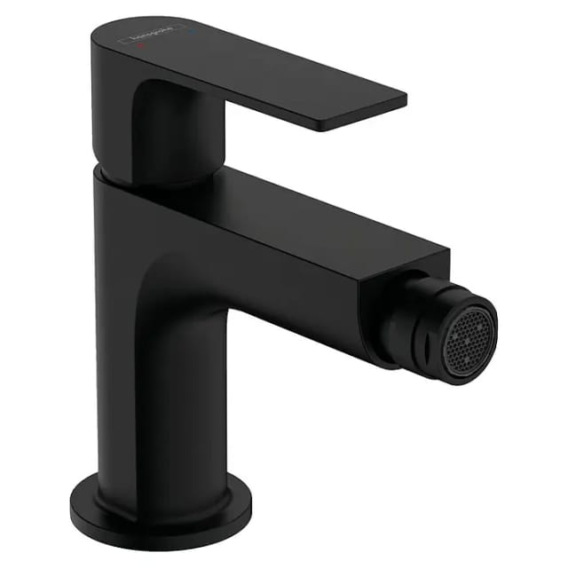 hansgrohe Bidet-Einhebelmischer Rebris E m Zugstangen-Ablaufgarnitur, mattschwarz