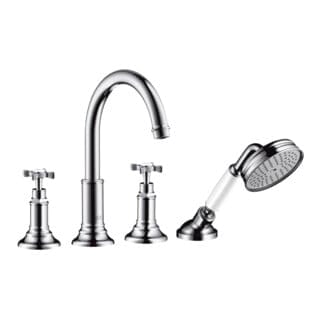 hansgrohe Fertigmontageset Axor Montreux 4-L-BW-Rand-Arm., m Kreuzgriffen, chrom