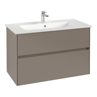 V&B Waschtischunterschrank Collaro 96,1x61x48cm, Waschbecken mittig, taupe