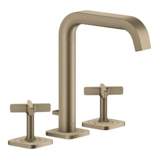 hansgrohe 3-Loch-Waschtischarmatur 170 Axor Citterio E A 165mm, m ZugstAblGar, Ros, brush. ni.