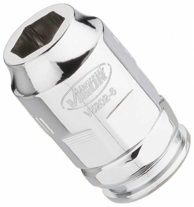 VIGOR Steckschlüssel-Einsatz superflach V5202-6 Vierkant hohl 6,3 mm (1/4 Zoll) Außen-Sechskant Profil 6