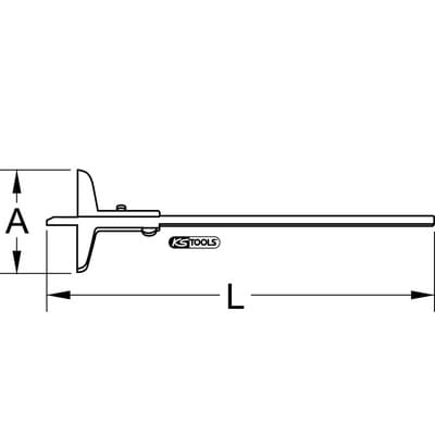 KS Tools Tiefenmessschieber, 0-300mm, Höhe150mm