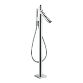 hansgrohe Fertigset Axor Starck Organic Wannen-Thermostat, Ausl. 175mm, bodensteh., chr