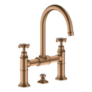 hansgrohe Zwei-Griff-Waschtischarmatur 220 Axor Montreux A 175mm, m Kreuz, ZugstAblGar, b bron