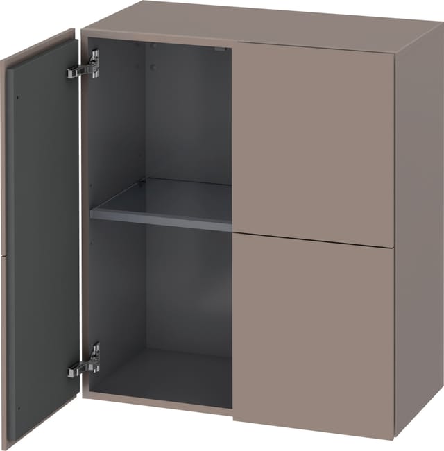 Duravit Halbhochschrank L-Cube 70x36,3x80cm, 2 Türen, basalt matt