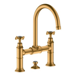 hansgrohe Zwei-Griff-Waschtischarmatur 220 Axor Montreux A 175mm, m Kreuz, ZugstAblGar, b gol opt