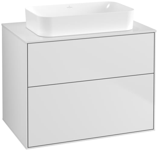V&B Waschtischunterschrank Finion 80x60,3x50,1mm, Gl. wh. m, wh. m lacquer