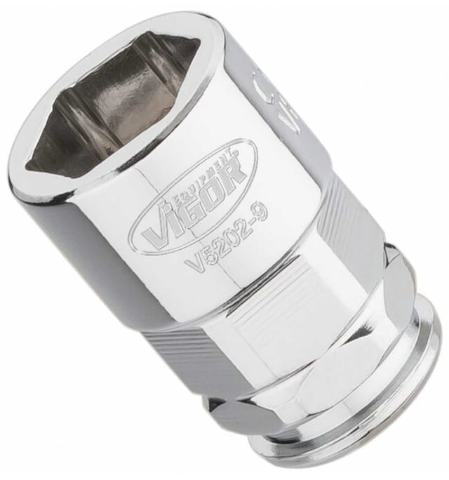 VIGOR Steckschlüssel-Einsatz superflach V5202-9 Vierkant hohl 6,3 mm (1/4 Zoll) Außen-Sechskant Profil 9