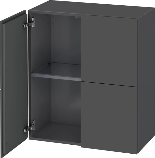 Duravit Halbhochschrank L-Cube 70x36,3x80cm, 2 Türen, graphit matt