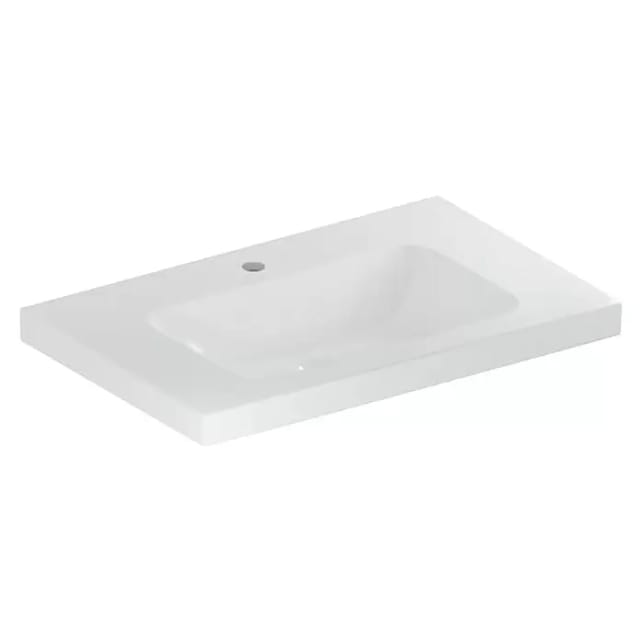 Geberit Waschtisch iCon Light 75x48cm, HL mi, o. ÜL, m Ablagefl., we.