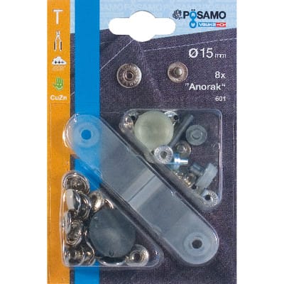 PÖSAMO Druckknopf "Anorak" MS-vern. 15,0mm a 8
