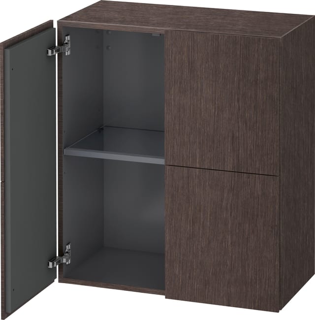 Duravit Halbhochschrank L-Cube 70x36,3x80cm, 2 Tür., Ei dkl. gebürstet
