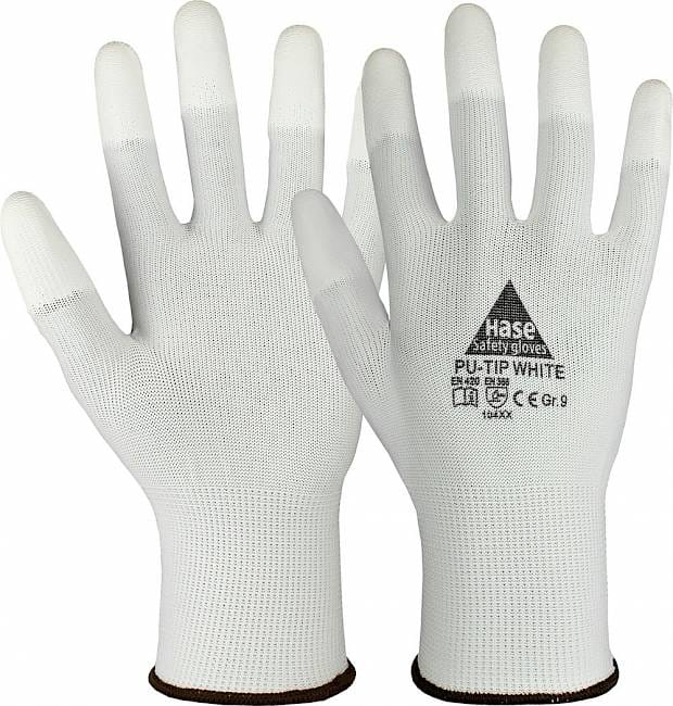 Hase PU-Tip-White Montagehandschuh aus Polyester Größe 8