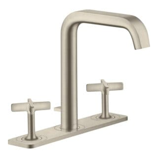 hansgrohe 3-Loch-Waschtischarmatur 170 Axor Citterio E A 165mm, m ZugstAblGar, Pl., brush. ni.