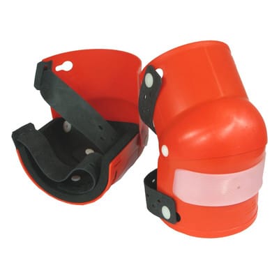 Knieschoner mit Gelenk PVC-Hartschale, orange