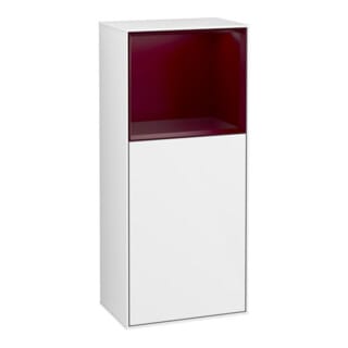 V&B Seitenschrank Finion 41,8x93,6cm, l, Rg ob Peo m, glo wh. Lac