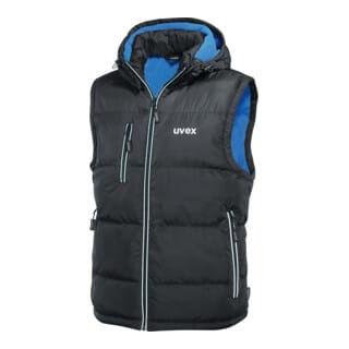 UVEX Thermo Steppweste, schwarz / blau, Unisex-Größe: 3XL