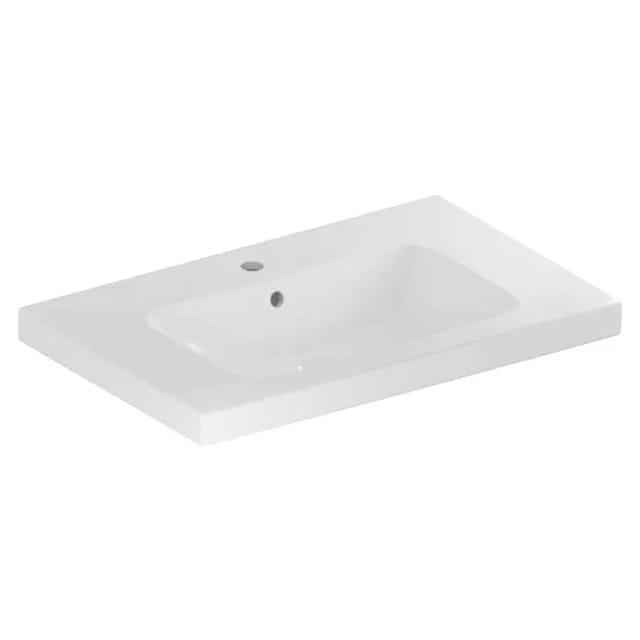 Geberit Waschtisch iCon Light 90x48cm, HL mi, m Ü, m Abl, we. K-Tect