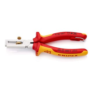KNIPEX 11 06 160 T BK Abisolierzange mit Öffnungsfeder, universal verchromt VDE 160 mm
