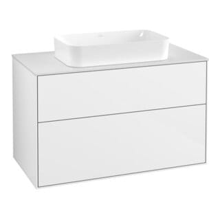 V&B Waschtischunterschrank Finion 100x60,3x50,1mm, Gl. wh. m, glo wh. Lac