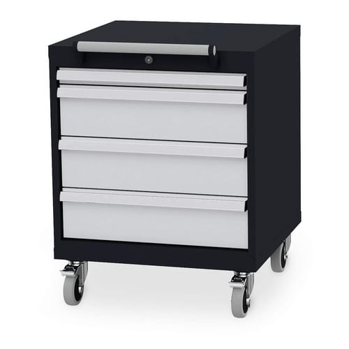 STIER Mobiler Schubladenschrank mit 4 Schubladen BxTxH 600x575x790 mm
