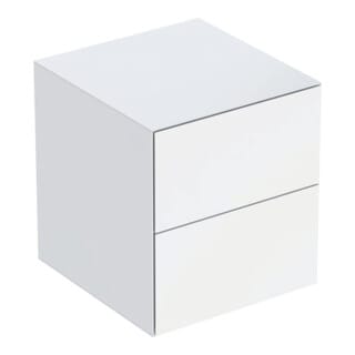 Geberit Seitenschrank One 45x49,2x47cm, 2 Laden, w/lack. hochgl.