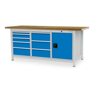 Bedrunka+Hirth Kastenwerkbank Serie 2000/500 mit 8 Schubladen BxTxH 2000x750x859 mm