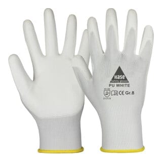 Hase PU White Montagehandschuh aus Polyester Größe 11