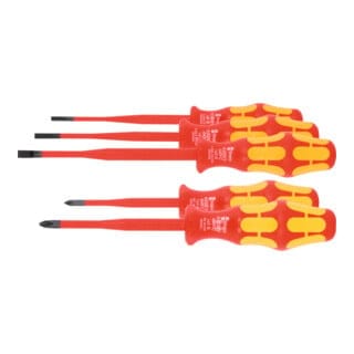 Wera Elektriker-Schraubendreher-Sortiment, vollisoliert, Schlitz und Pozidriv, 5-teilig
