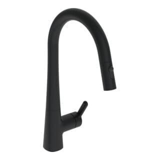 Hansa Spültisch-Einhebelmischer HANSADESIGNO Style seitenbedient, 2strg, A 231mm, matt-sw