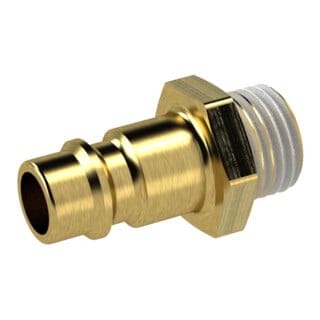 Riegler Nippel für Kupplungen NW 7,2 - NW 7,8, Messing blank, R 1/4 AG