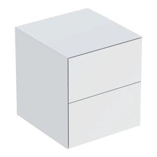 Geberit Seitenschrank One 45x49,2x47cm, 2 Laden, w/lack. matt