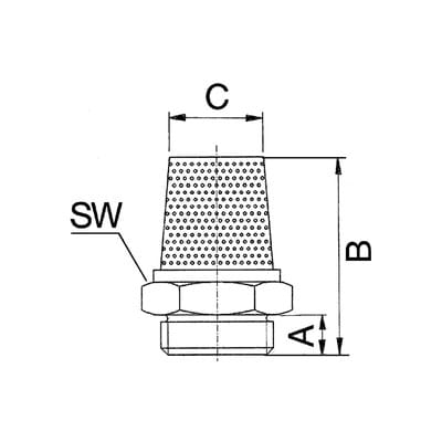 Riegler Sinterbronce-Schalldämpfer, flach, G 3/8 i., SW 19
