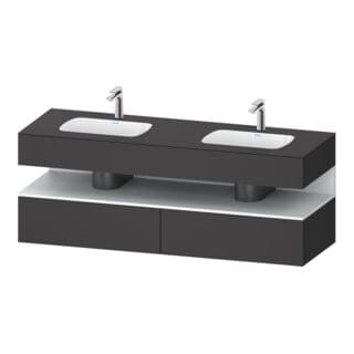Duravit Einbauwaschtisch-Möbel-Set Qatego 160x55x60cm, Konsolen-Waschtischunterbau, we m/Grap ma