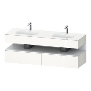 Duravit Einbauwaschtisch-Möbel-Set Qatego 160x55x60cm, Kon-WTU, B, we matt/we hgl