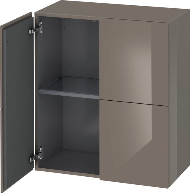 Duravit Halbhochschrank L-Cube 70x36,3x80cm, 2 Tür., flan. Gr Hochglanz