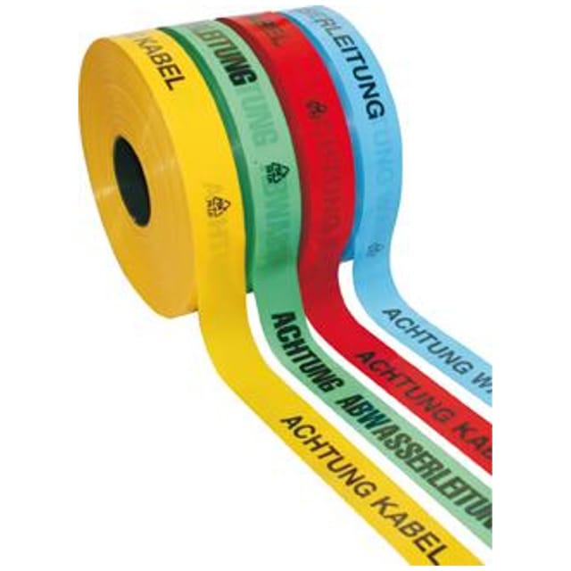 KELMAPLAST Trassen-Warnband 250 m Achtung LWL-Kabel gelb