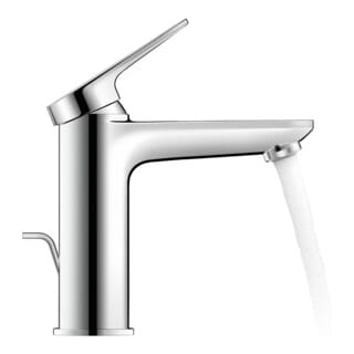 Duravit Waschtisch-Einhebelmischer M MinusFlow Wave Ausl. 122mm, m Zugst.Abl.Gar., chrom