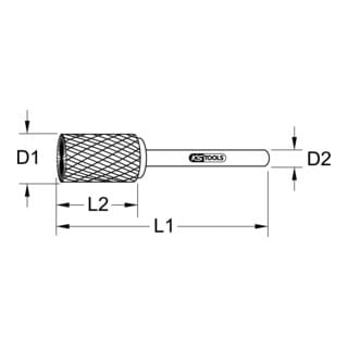 KS Tools HM Zylinder-Frässtift Form A mit Stirnverzahnung, 3mm