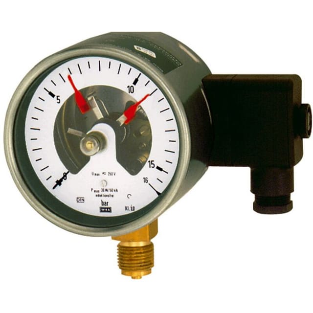 Riegler Kontaktmanometer, G 1/2 radial unten, Messber. 0-25,0 bar, Ã˜ 100