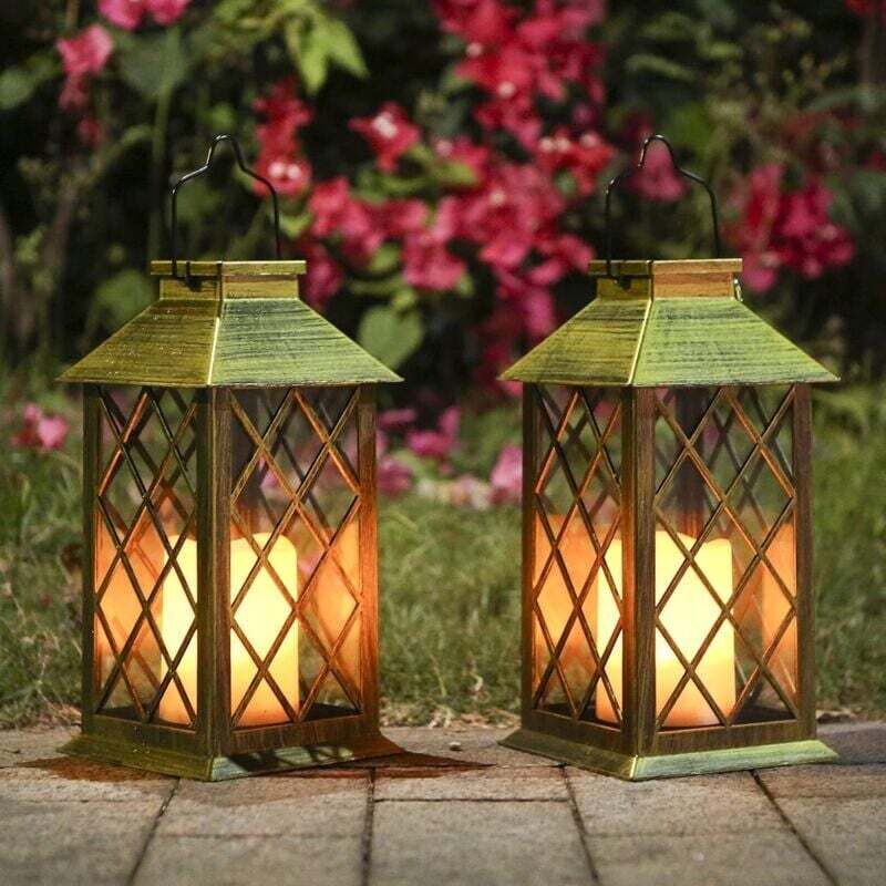 Dekorative Solarlaterne Für Den Außenbereich Mit Kerzeneffekt, 2er-set, Elegantes Design Für Garten Und Terrasse, Lange Akkulaufzeit – Ulisem