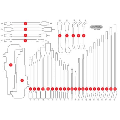 KS Tools Leere Schaumstoffeinlage zu 811.0049