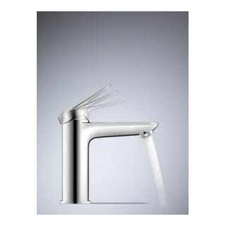 Duravit Waschtisch-Einhebelmischer M MinusFlow Wave Ausl. 122mm, o. Zugst.Abl.Gar., chrom