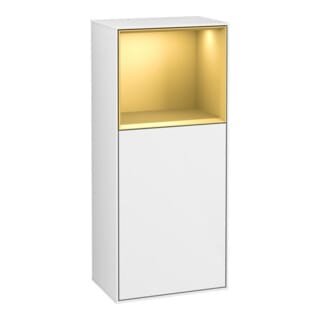 V&B Seitenschrank Finion 41,8x93,6cm, l, Rg ob gol m, glo wh. Lac