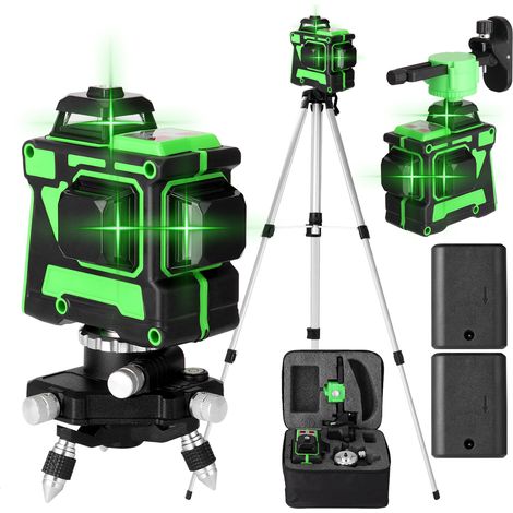 Niveau Laser 3d 12 Lignes Auto-nivelant Avec Trépied Réglable 1.2m - Kit Complet Multifonction