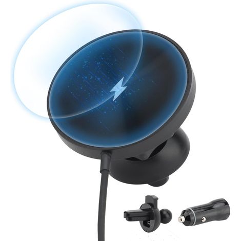 Chargement Sans Fil Dans La Voiture - Chargement Sans Fil Avec Support De Téléphone - Rotation À 360 ° - Charge Magnétique Sans Fil - Charge Rapide De 15 W