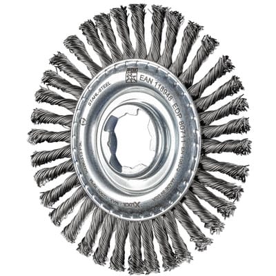 PFERD TOOLS PIPELINE Bürste gezopft RBG Ø 115x6 Bohrung 22,2 mm/X-LOCK Stahl-Draht-Ø 0,50mm Winkelschleifer