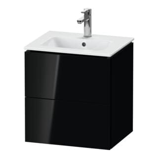 Duravit Waschtischunterschrank Compact L-Cube 52x42,1x55cm, 2 Schubk., wandhängend, sw hgl